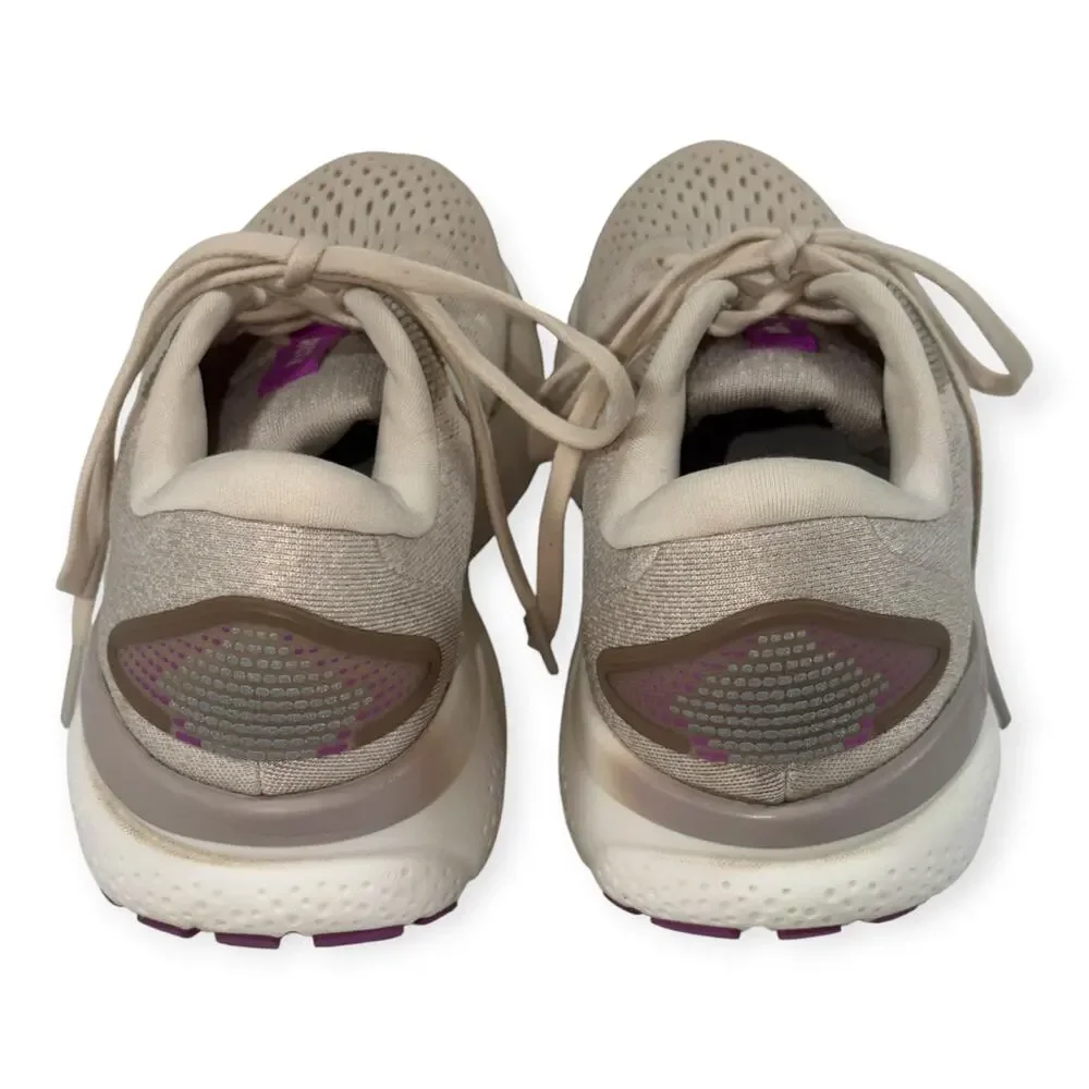 Brooks Ghost 16 Running Shoes, Almond Peach/Coconut/Purple, Women's 9.5